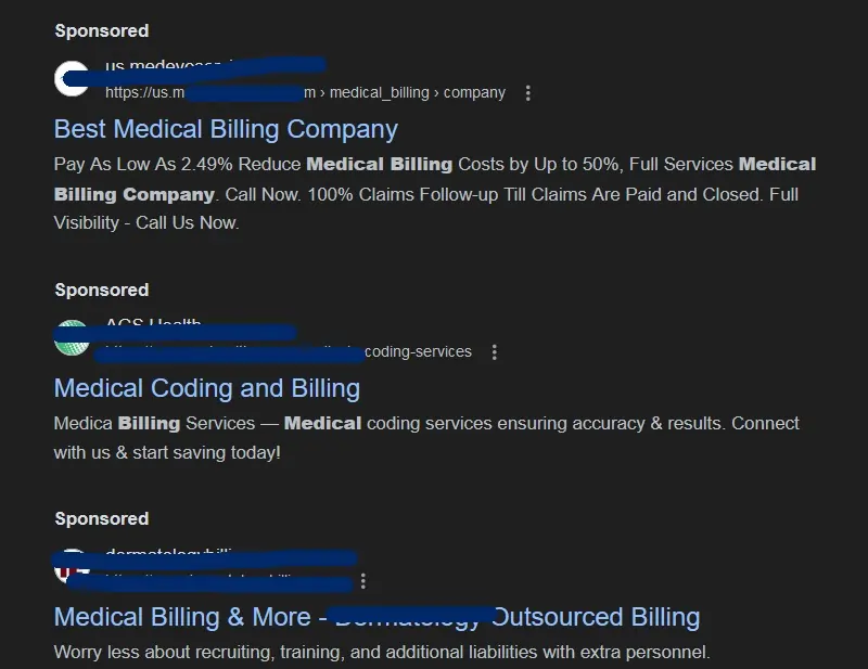 google ads for medical billing company ppc